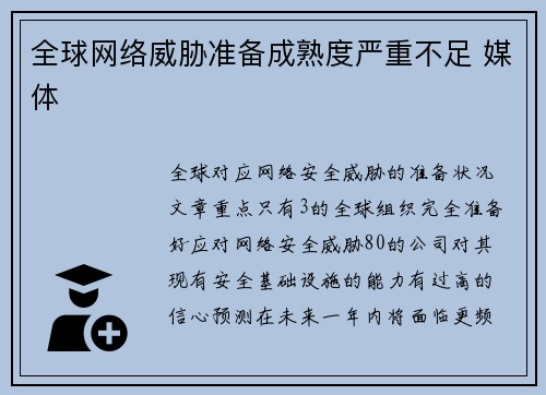 全球网络威胁准备成熟度严重不足 媒体